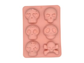 Molde silicona 6 calaveras grandes 